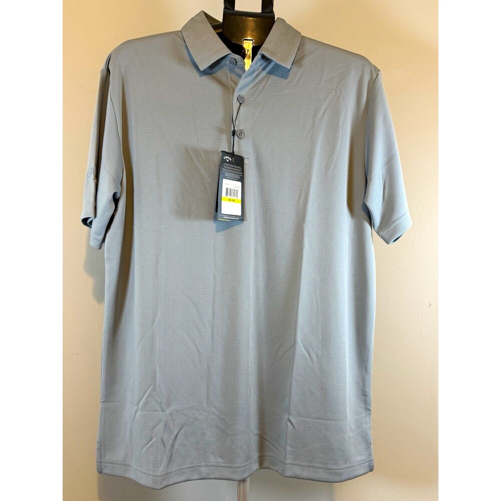 Callaway Opti-Dri Golf Polo Shirt Mens M Gray Solid Short Sleeve Logo